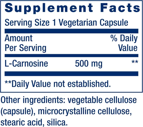 Miniatura 3 de Life Extension Carnosina, envejecimiento saludable, recuperación de ejercicio, sin gluten, sin OMG, vegetariano, 60 cápsulas