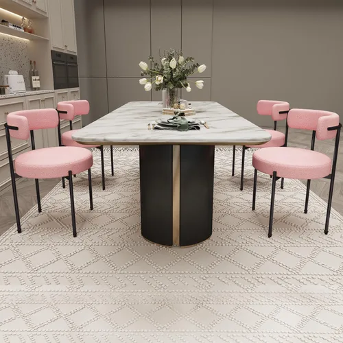 Miniatura 15 de Silla de escritorio sin ruedas, silla decorativa cómoda para sala de estar, comedor, dormitorio, oficina en casa, moderna de mediados de siglo
