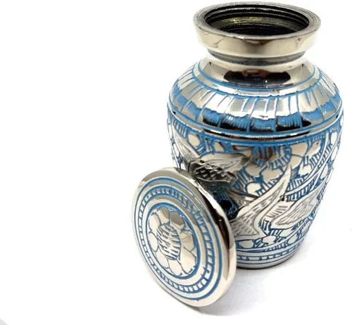 Miniatura 6 de Urnas de bebé para cenizas para niño/niña - Urna azul - Pequeños años para cenizas mujeres - Urnas de cremación para hombres - Urna pequeña - Azul