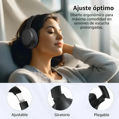 Miniatura 8 de TOZO HA1 Auriculares Bluetooth 5.4 Over Ear, 70H de Reproducción con Micrófono, Auriculares Inalámbricos Plegables, Sonido Estéreo de Graves
