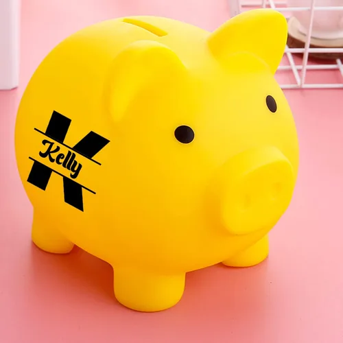 Miniatura 6 de Alcancía personalizada personalizada personalizada para niños con nombre de plástico no tóxico irrompible Banco de dinero regalos para niños (azul)