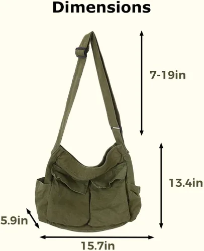 Miniatura 6 de Bolso cruzado bohemio hipster hobo bohemio hippie de lona, bolso de mano estético, bolso grande de hada grunge