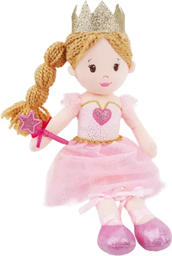 Miniatura 15 de June Garden Muñeca de trapo suave XL Princess Marina Crystalheart - Adorable muñeca de tamaño real de peluche para niñas, vestido azul