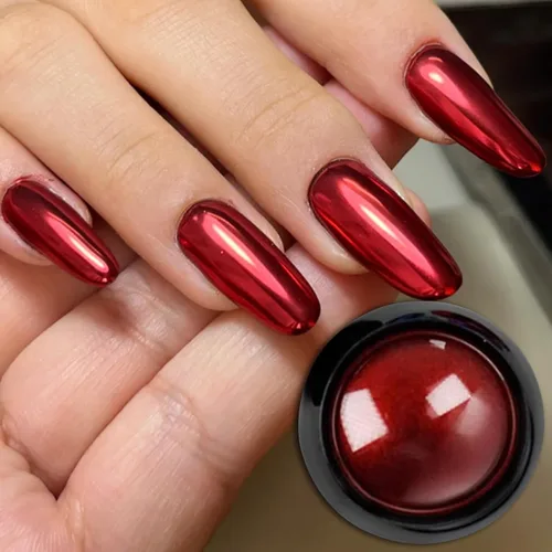 Miniatura 7 de 1 Caja Espejo Arte de Uñas Purpurina Holográfica Metálica Oro Plata Polvo Lentejuelas Gel UV Uñas Polvo Cromado Pigmento Decoración, Polvo de Uñas