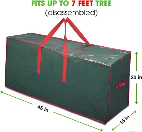 Miniatura 2 de ProPik Bolsa de almacenamiento para árbol de Navidad Se adapta a árboles desmontados de hasta 7.5 pies Estuche de almacenamiento de árbol Verde