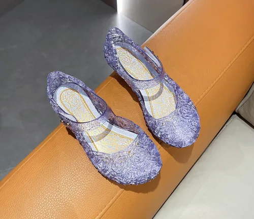 Miniatura 6 de Sandalias de gelatina para niñas, zapatos de vestir de princesa para niña pequeña, talla 9, fiesta de baile de reina, cosplay, gelatinas, disfraces