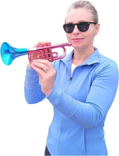 Miniatura 6 de Trompetas metálicas (13 pulgadas), juguetes musicales de plástico para niños, instrumentos que hacen ruido para fiestas de cumpleaños, regalos