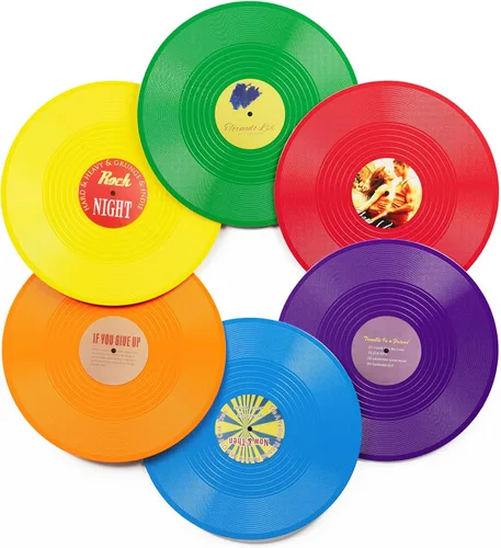 Miniatura 8 de Facmogu 12 piezas de discos de vinilo en blanco, discos de vinilo falsos de 7 pulgadas para decoración de pared estética, discos de hip hop rock