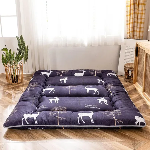 Miniatura 51 de MAXYOYO - Colchón de piso japonés, colchón tipo futón, colchón de tatami grueso, plegable, enrollable, colchón para niños y niñas, para dormitorio