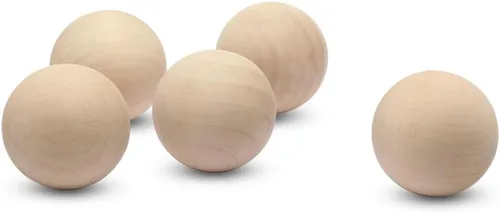 Miniatura 13 de Bolas redondas de madera de 3-1/2 pulgadas para manualidades, bola de madera dura de abedul redonda sin terminar y lisa, y esfera de madera, por