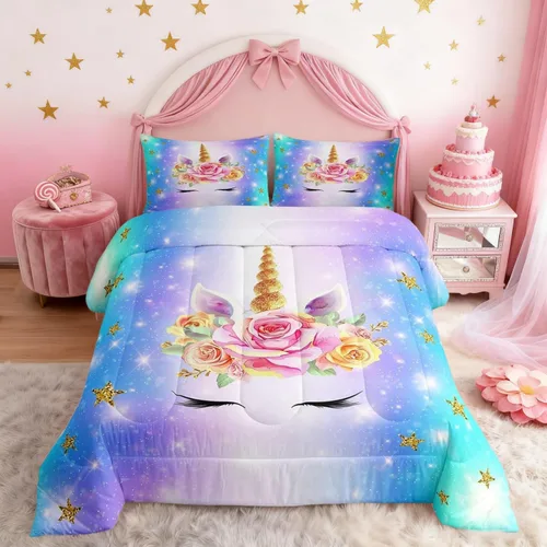 Miniatura 16 de Castle Fairy Juego de edredón de la Torre Eiffel, tamaño King, juego de ropa de cama de estilo francés emblemático de París para niñas adolescentes