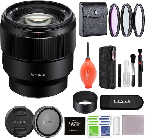 Miniatura 10 de Sony FE 3.346 in f/1.8 lente (SEL85F18/2) paquete con bolsa para lentes Tenba, kit de filtro de 3 piezas de 2.638 in, + más Sony 3.346 in f1.8