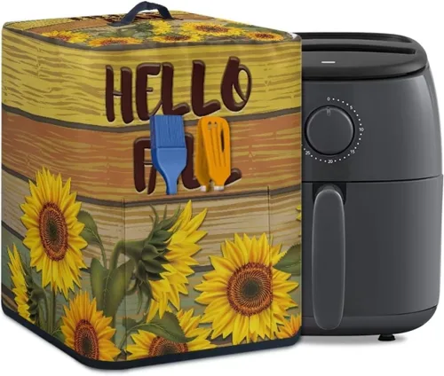 Miniatura 9 de Cubierta para freidora de aire con diseño de estrella de mar de playa, funda protectora rectangular con bolsillo y asa para olla a presión