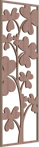 Miniatura 29 de 9 3/8 pulgadas de ancho x 24 3/8 pulgadas de alto x 1/4 pulgadas de alto, Bradford Paneles de pared decorativos de madera de calado, roble rojo rojo