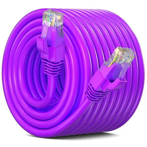 Miniatura 19 de Maximm Cable Ethernet Cat 6, cable de red y conexión de alta velocidad de 100 pies, UTP, 10 Gbps, cable Ethernet de 550 MHz, color negro