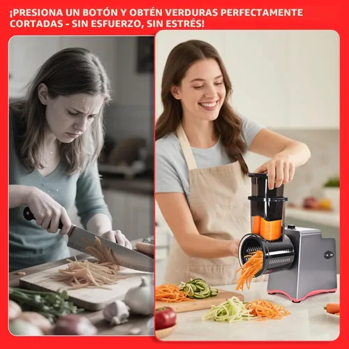 Miniatura 3 de Rallador Eléctrico de Queso, Rallador de Queso Eléctrico 7 en 1 para Queso en Bloque, Rebanadora Eléctrica de 250W, Rallador Eléctrico Automático