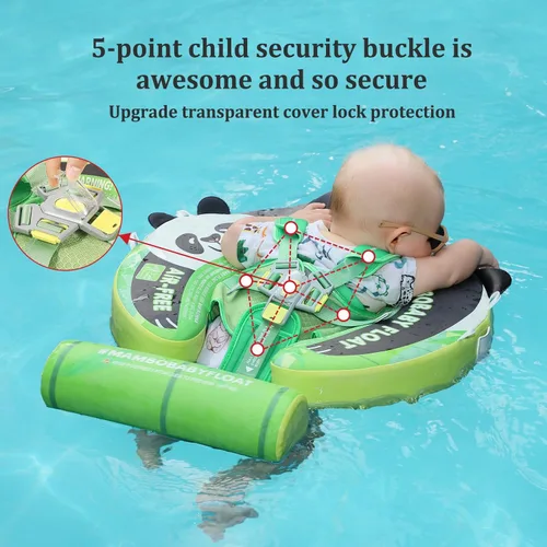 Miniatura 5 de Mambobaby Flotador no inflable para bebé con toldo, sistema de seguridad de cinco puntos, toldo 3D (desmontable) UPF 50+, flotadores de piscina