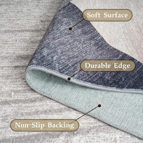 Miniatura 4 de HOMFINE Alfombra de Área Moderna Lavable - Alfombras de Estilo Geométrico 8x10 para Sala de Estar, Dormitorio, Alfombra Lavable a Máquina Suave Verde