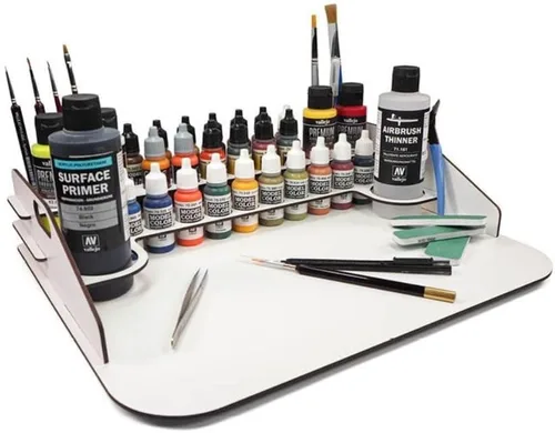 Miniatura 10 de Vallejo - Expositor de Pintura Montado en Pared para la Organización de Pinturas Acrílicas para Modelos a Escala y Miniaturas Contiene 43 Botellas