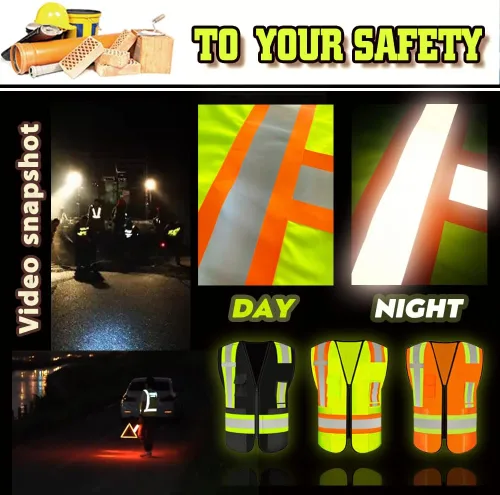 Miniatura 2 de Chaleco de seguridad de alta visibilidad con bolsillos de gran tamaño, personaliza tu logotipo Hi Vis, chaleco de seguridad reflectante Negro