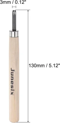 Miniatura 2 de uxcell Cuchillo de tallado de madera, cincel de herramienta de acero al carbono 50# de 0.118 pulgadas, pequeño, redondo, esculpir Graver
