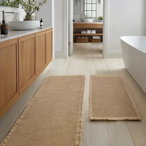 Miniatura 16 de JIUZHEN Tapete de Baño Mejorado con Diseño de Gofre Súper Absorbente Tapetes de Baño Antideslizantes Alfombras de Baño Lavables a Máquina de Secado