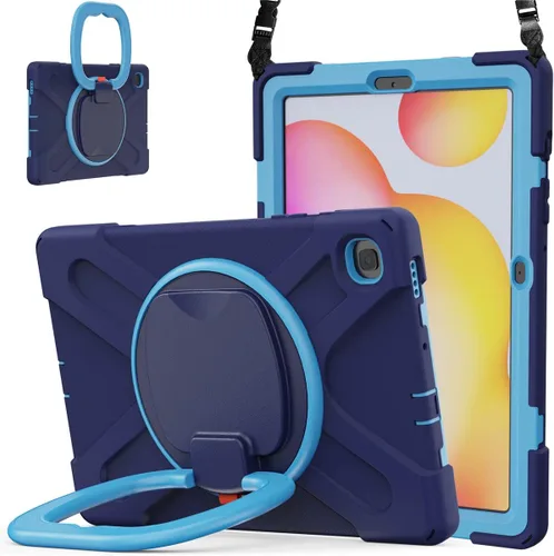 Miniatura 113 de 360 Rotation Case for Galaxy Tab ActivePro/Tab Active4 Pro/Active 5 Pro 10.1" Sturdy Cover Rotate Ring Stand Shoulder Carrying Strap Hand Strap