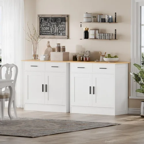 Miniatura 6 de Gabinete de buffet con almacenamiento – Buffets y aparadores Armario de almacenamiento de cocina, mesa consola de madera mesa de café bar armarios