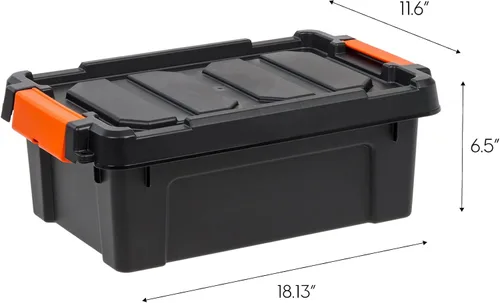 Miniatura 5 de Contenedores de almacenamiento de plástico resistentes de 3 galones con tapas con cerradura, bolsas apilables con cierre para herramientas