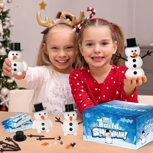 Miniatura 4 de 4 Pack de Manualidades Navideñas, Manualidad de Muñeco de Nieve de Arcilla de Secado al Aire, ¿Quieres Construir un Muñeco de Nieve? Rellenos