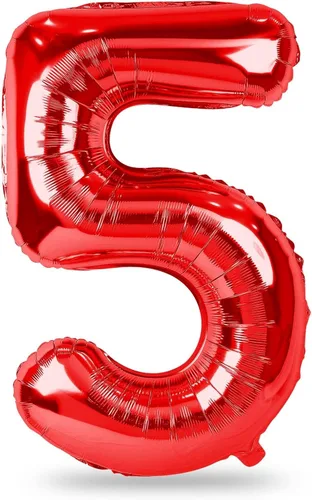 Miniatura 37 de Globo dorado champán con el número 5, globos de aluminio autoinflables grandes de 40 pulgadas del 0 al 9, globo de helio digital 5 dorado claro