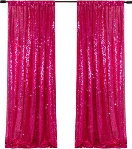 Miniatura 42 de PartyDelight Cortinas de fondo de lentejuelas color azul bebé, 2 paneles de 2 x 8 pies, alta densidad de 0.118 in, fondo de lentejuelas brillantes