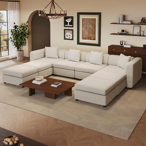 Miniatura 12 de Sofá modular modular de 3 plazas, terciopelo moderno con funda de cojín extraíble y lavable para espacios pequeños, marco de madera maciza, 108.66