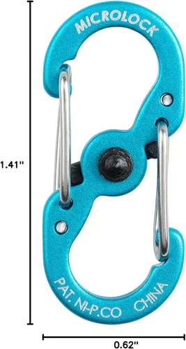Miniatura 4 de Nite Ize S-Biner MicroLock de aluminio, llavero con mosquetón de bloqueo, paquete de 5, colores surtidos