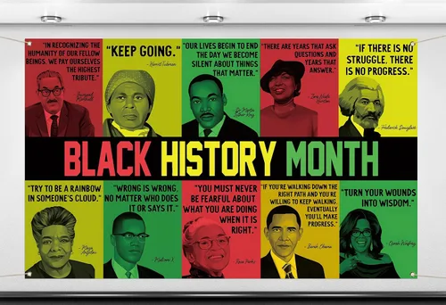 Nepnuser Decoraciones del mes de la historia negra, telón de fondo de cabina de fotos afroamericana, orgullo negro, gente famosa, escuela, aula,