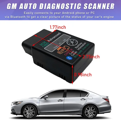 Miniatura 2 de Dickno Escáner Bluetooth OBD2 para automóvil, lector de código inalámbrico y herramientas de escaneo de diagnóstico de motor de verificación