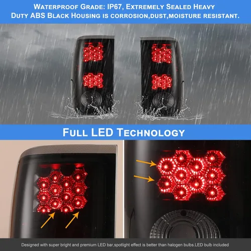 Miniatura 3 de Nixon Offroad Luces Traseras para Ford Ranger 2001 2002 2003 2004 2005, Faros Traseros LED, Ensamble de Luces Traseras de Coche, Reemplazo 1 Par