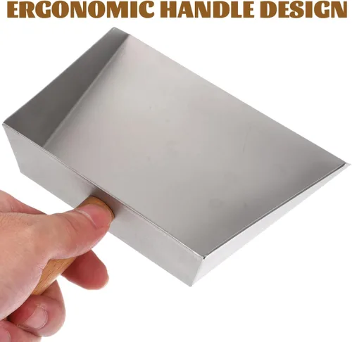 Miniatura 7 de Healeved Mini recogedor de acero inoxidable pequeño de metal para escritorio de cocina, limpieza de mesa de 8.66 x 5.51 x 1.57 pulgadas