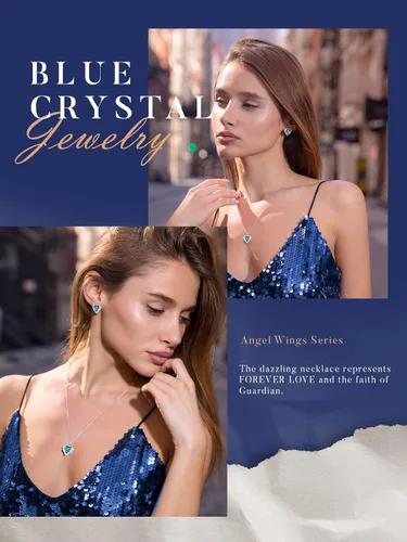 Miniatura 7 de CDE - Collar con dije de corazón de ala de ángel para mujer, dije de tono plateadodorado, regalo de Navidad, San ValentínDía de la Madre