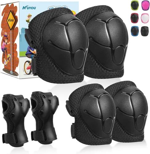 Miniatura 10 de KUYOU Rodilleras para Niños Coderas Protectores Equipo de Protección Conjunto Equipo de Seguridad para Patines de Ruedas Ciclismo Bicicleta BMX