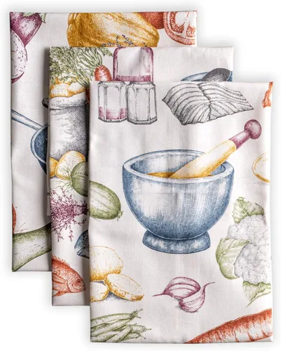 Miniatura 30 de Maison d' Hermine - Juego de 2 paños de cocina, multiusos, 100% de algodón, suaves, absorbentes, trapo de cocina, toalla de bar, Basse Cour 005