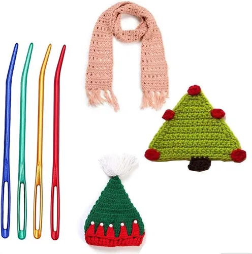 Miniatura 7 de UOOU Aguja de Hilo, Aguja de Zurcido de Tapiz para Hilo, Agujas de Crochet de Ojo Grande con Caja de Almacenamiento para Tejer, Ganchillo