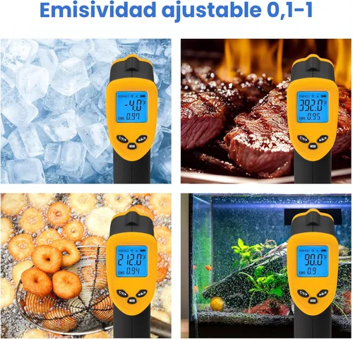 Miniatura 5 de Etekcity Pistola de temperatura láser termómetro infrarrojo 774, termómetro para carne, alimentos, caramelos y horno para accesorios de plancha