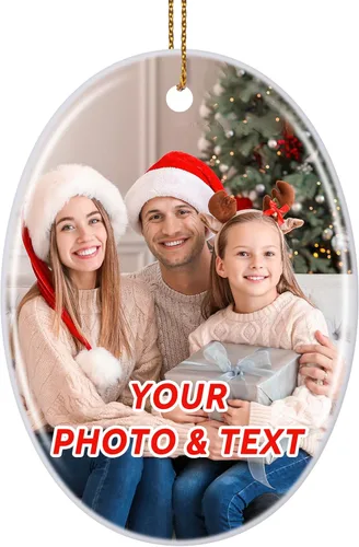 Miniatura 13 de Adornos de Navidad Personalizados 2025, Adornos con Fotos para Árbol de Navidad, Regalos Personalizados para Recién Nacidos, Parejas, Mujeres