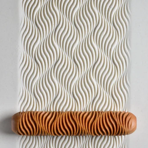 Miniatura 33 de MKM Pottery Tools Rodillos de mano grandes de madera para arcilla (BHR-01 Diagonal Basketweave)