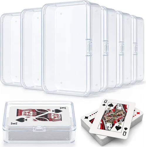 Kitoyz Juego de cartas de plástico transparente, caja de almacenamiento de tarjetas de acrílico compatible con fundas coleccionables para tarjetas