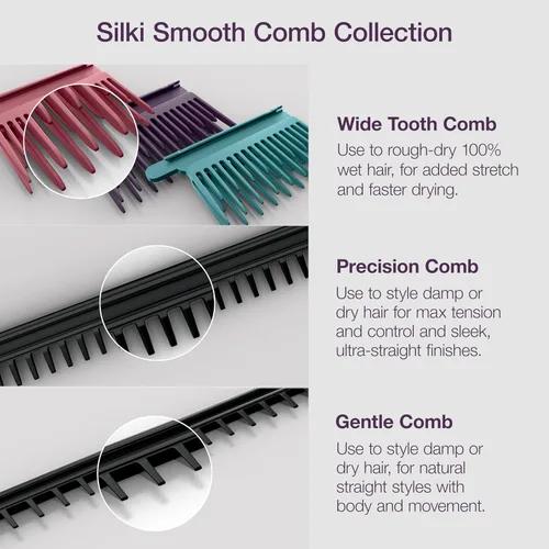 Miniatura 9 de Shark SilkiPro™ Straight Plancha de cabello húmedo a seco + secador rápido 3 peines intercambiables Secado ultrarrápido Sin daños por calor