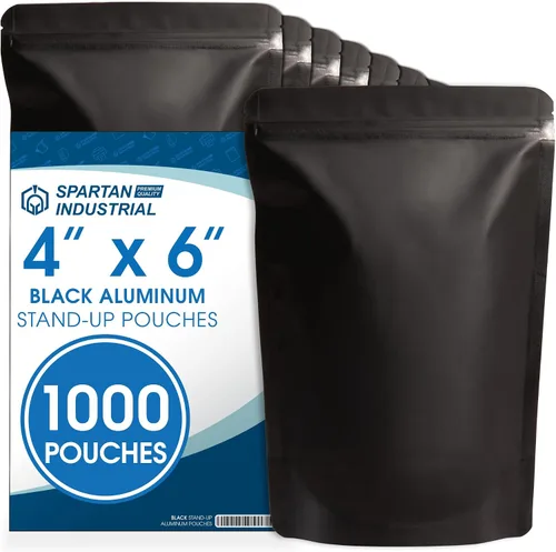 Miniatura 19 de Spartan Industrial Bolsas de Mylar de Pie de 3.5" X 5.5" Negro Mate - 100 Bolsas Pequeñas a Prueba de Olores con Apertura Termosellable y Cremallera