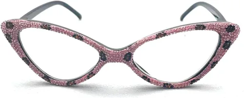 Miniatura 3 de willochra Elegantes gafas de lectura con diamantes de imitación de ojo de gato para mujer, diseño de diamantes de moda, gafas de luz azul