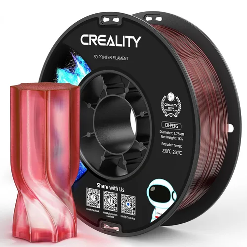 Miniatura 16 de Filamento PETG oficial para impresora 3D Creality de 0.069 in, 2.2 lbs, alta precisión, fuerte dureza, inodoro, mejor flujo, impresión 3D resistente